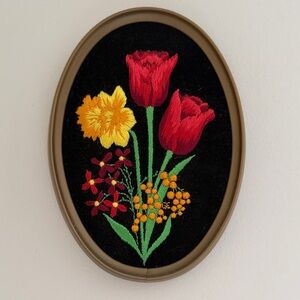 Floral Embroidered Wall Art